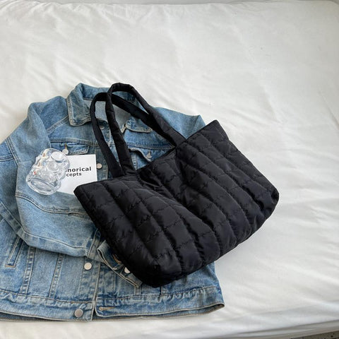 Solid Nylon Handbags Cotton Casual Tote Bags For Women-BS00115-Veeddydropshipping