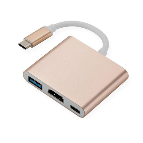 New Type-C HUB USB C To HDTV-Compatible Splitter USB-C 3 IN 1 4K HDTV USB 3.0-New Type-C HUB USB C To HDTV-Compatible Splitter USB-C 3 IN 1 4K HDTV USB 3.0