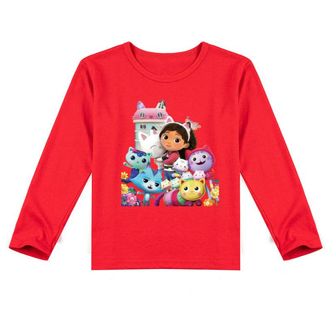 Baby Girls Cartoon Gabby Cats Clothes Kids Summer T Shirt Harajuku Boys-TB01151-Veeddydropshipping