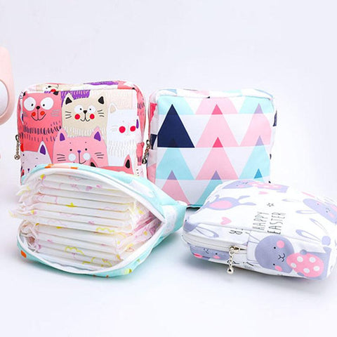 Cute Girl Makeup Lipstick Mini Sanitary Napkins Bags Women Small Cosmetic Bag Kit Travel Earphone-PA00914-Veeddydropshipping