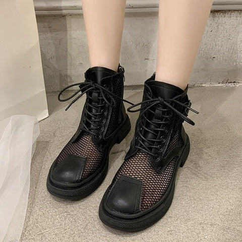New Breathable Comfortable Zipper Lace Up Women&#39;s-BS01029-Veeddydropshipping