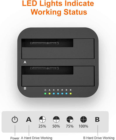 Dual-bay Hard Drive Docking Station-CO00958-Veeddydropshipping