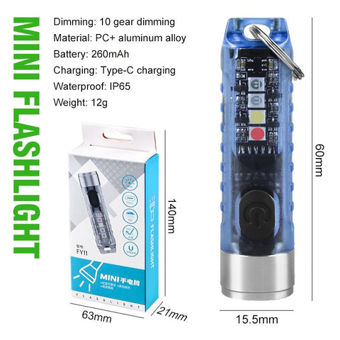 Mini Flashlight LED Multi-function Waterproof Keychain Flashlight Portable-TI00776-Veeddydropshipping