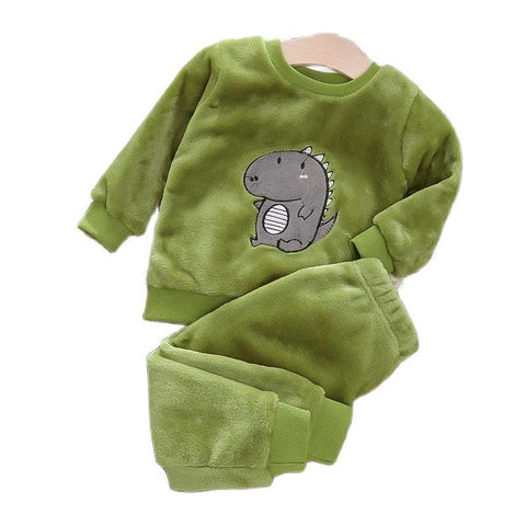 2020 New winter Baby Boy Girl Thicken Pajamas Set Flannel Fleece-TB01072-Veeddydropshipping