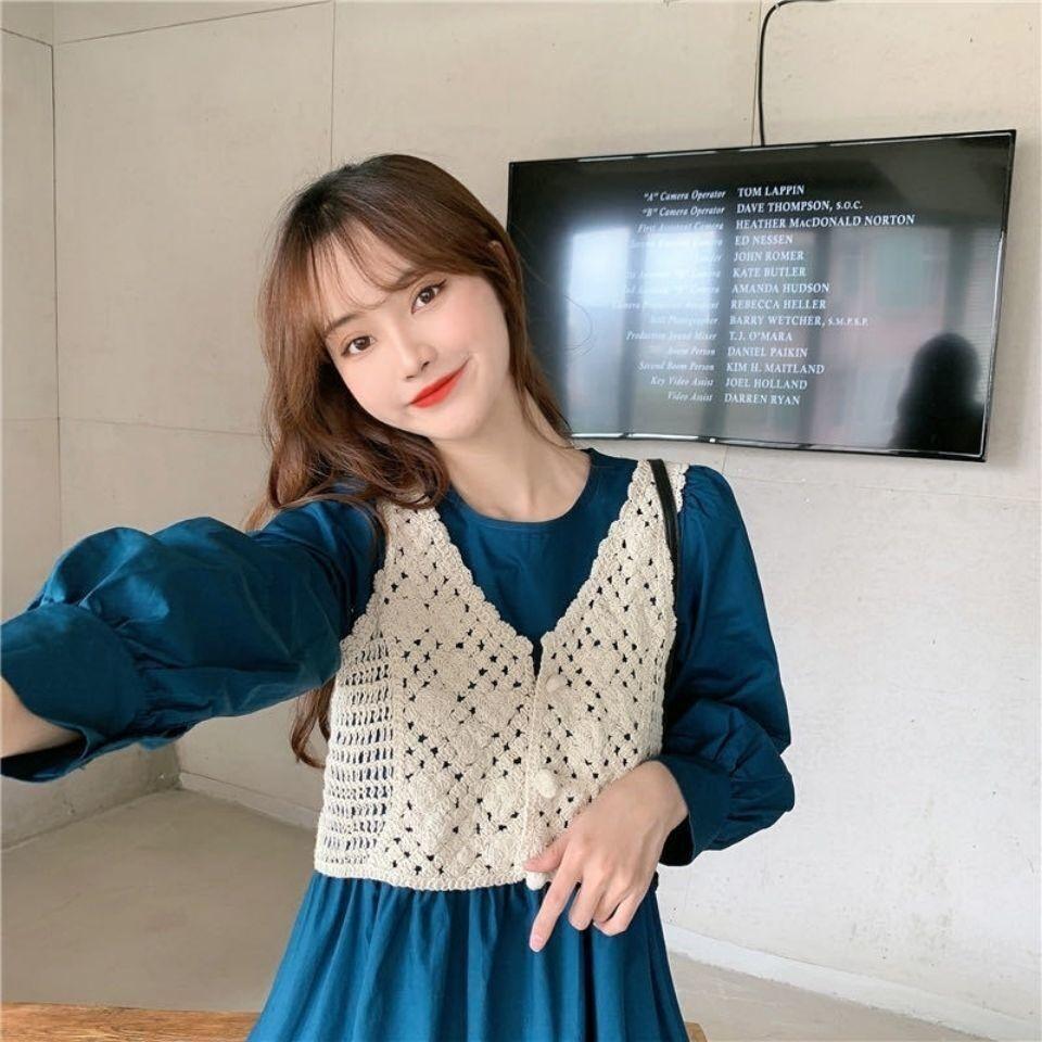 Cotton Embroidered Sleeveless Button Hollow Vest-Veeddydropshipping