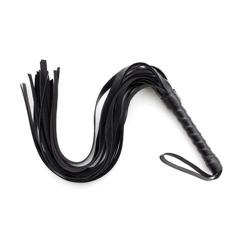 Fetish Black&amp;Red PU Leather Whip Flogger Handle Spanking Paddle Knout -BH01312-Veeddydropshipping