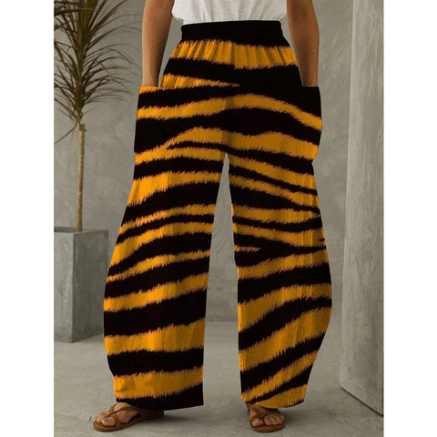 Women Fur Full Length Wide Leg Pants-WF00387-Veeddydropshipping