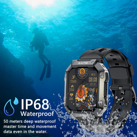 ZGPAX 2022 Military Smart Watch Men Carbon Black Ultra Army Outdoor -CE00685-Veeddydropshipping