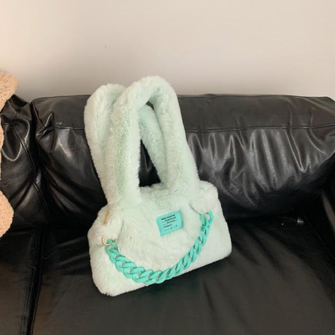Winter Trend Designer Fashion Small Soft Faux Fur Kawaii Handbags-BS00119-Veeddydropshipping