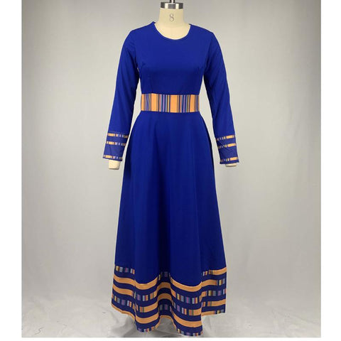 Women African Traditional Fashion Dress O Neck-Veeddydropshipping