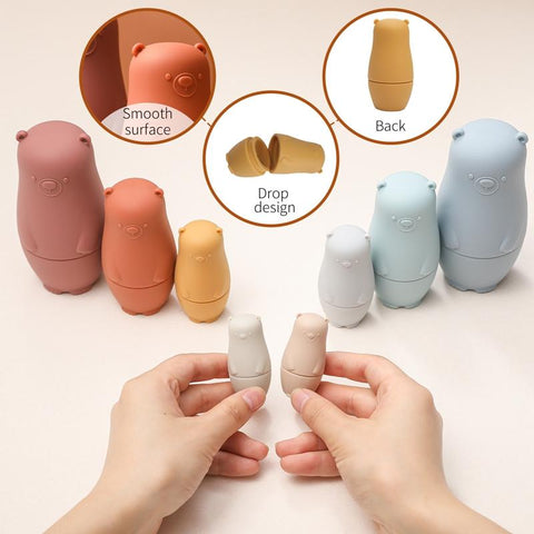 Silicone Matryoshka Stacking Toy Russian Nesting Dolls Baby Montessori-TB00509-Veeddydropshipping
