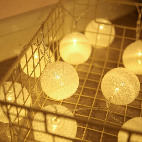 20 LED Cotton Ball Garland String Lights Christmas Fairy Lighting Strings for Outdoor-TI00939-Veeddydropshipping