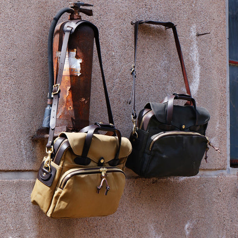 Canvas &amp; Saddle Leather Shoulder Strap YKK Pure Copper Zipper-BS00504-Veeddydropshipping