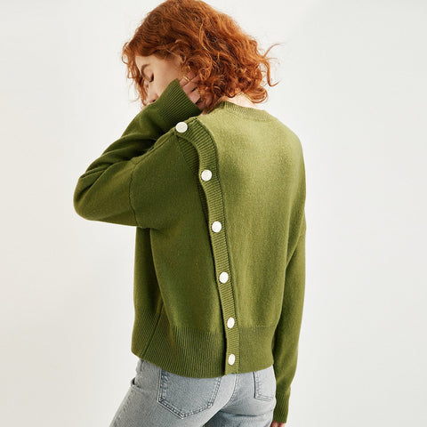 Women Sweaters Pullover Single-breasted Design Knitwears -WF00086-Veeddydropshipping