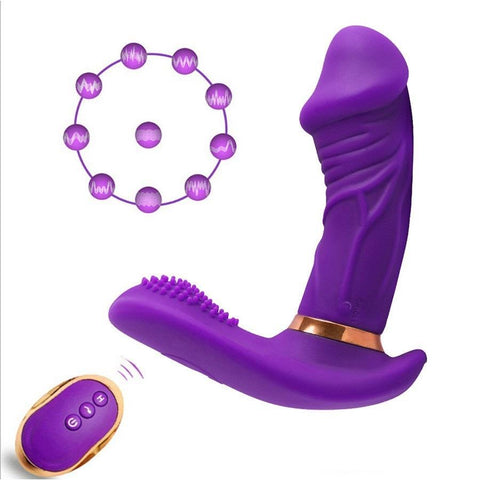 Butterfly Remote Control Female Sexy Toy  Vibrator Massager Sex Toy with Pseudopenis -BH01165-Veeddydropshipping