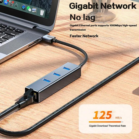 Type-C USB C 3.0 HUB 1000Mbps 3 Ports-CO00112-Veeddydropshipping
