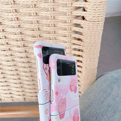 Kirby Kawaii Samsung Galaxy Z Flip3 Mobile Phone Case Folding Screen-PA00228-Veeddydropshipping