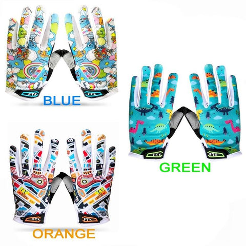 Upgraded Kids Non-Slip Bicycle Cycling Gloves Full Finger Gel Padding -OS01215-Veeddydropshipping