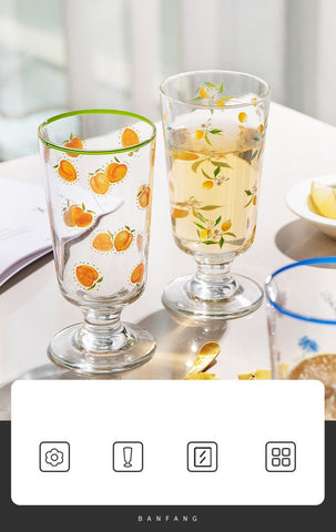 Clear Bar Drinking Goblet Penh Printed Glass Cup-HA01283-Veeddydropshipping
