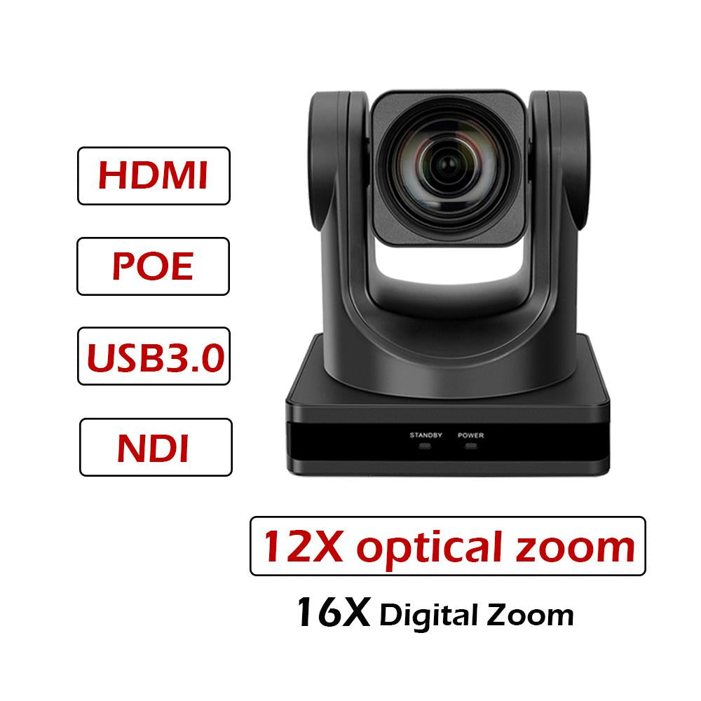 12X Optical Zoom PTZ POE Camera 1080P with USB 3.0 Outputs  Live Streaming Camera -CE00280-Veeddydropshipping
