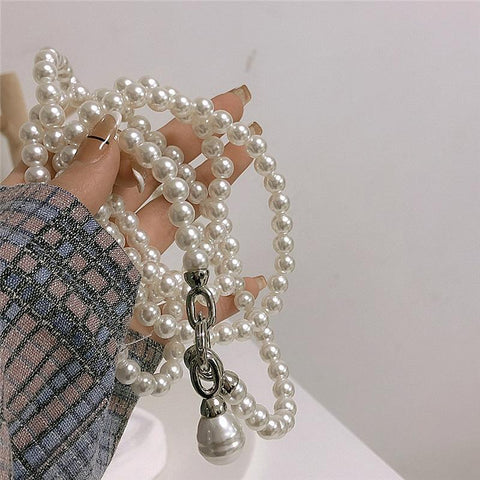 Statement Pearls Long Necklace For Women Big Pendant Jewelry-JW01235-Veeddydropshipping