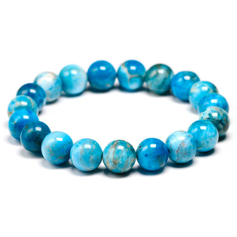 Natural Ocean Blue Apatite Stone Stone Beads Bracelet Women Men-JW00070-Veeddydropshipping