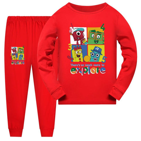 Fashion Number Blocks Clothes Baby Girls Homewear Toddler Boys-TB01043-Veeddydropshipping