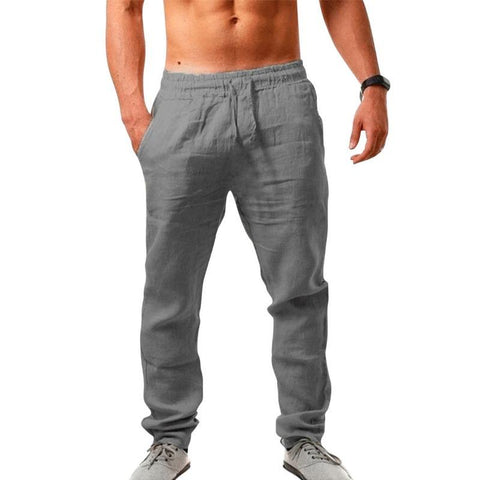 Solid Color Male Breathable Trousers Waist Loose-MF00352-Veeddydropshipping