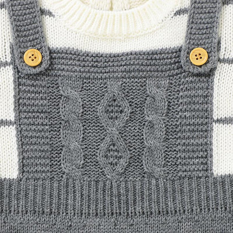 Baby Romper Knitted Solid Newborn Girls Jumpsuit Outfits Long Sleeve-TB00293-Veeddydropshipping