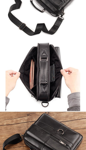 Genuine Leather Bag For Document Men Shoulder Travel-BS00460-Veeddydropshipping
