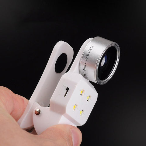 4 In 1 HD Ultra Wide Angle Mobile Lens with Selfie Ring Lamp-PA01239-Veeddydropshipping