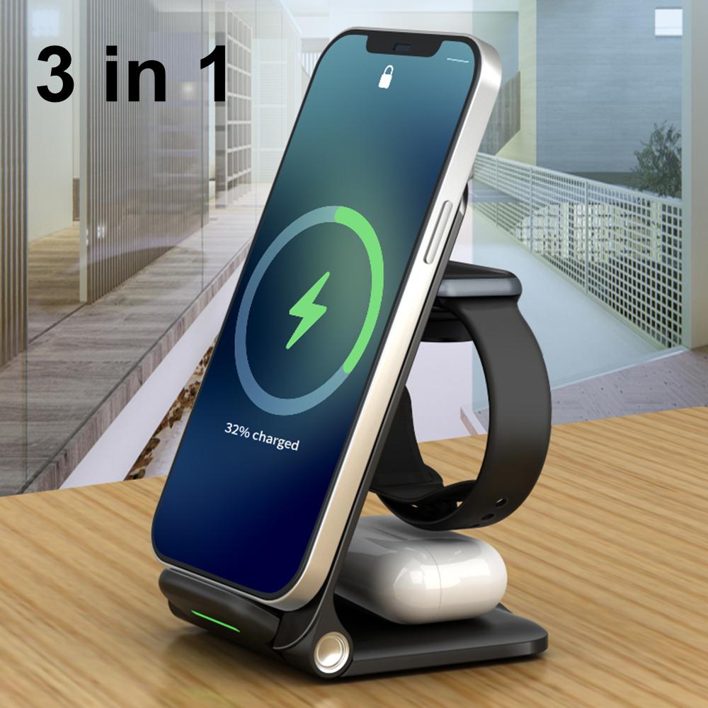 3 in 1 Wireless Charger 15W Fast Charging Dual-PA01078-Veeddydropshipping