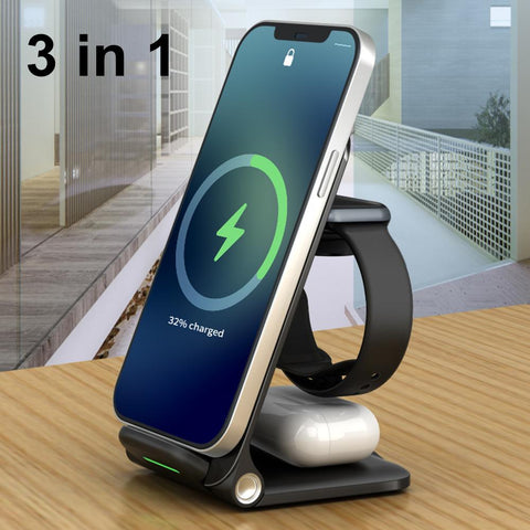 3 in 1 Wireless Charger 15W Fast Charging Dual-PA01078-Veeddydropshipping