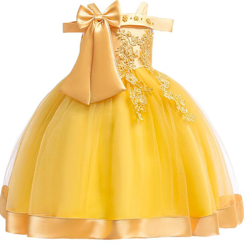 Elegant Girl Princess Dress Dots Bow 2021 Children Christmas Performance-TB00864-Veeddydropshipping