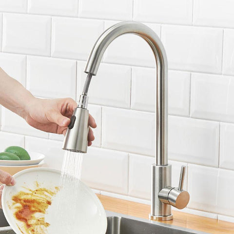 Kitchen Type Pull-out Faucet Retractable-TI00642-Veeddydropshipping