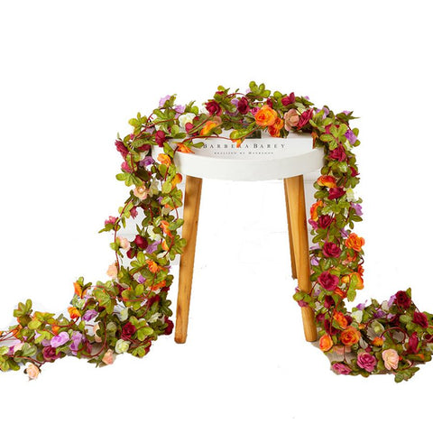 Rose Artificial Flowers Christmas Garland-HA00715-Veeddydropshipping