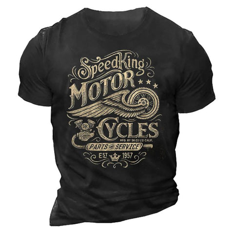 T Shirt Motor Biker 3d Print Vintage Short Sleeve-MF00137-Veeddydropshipping