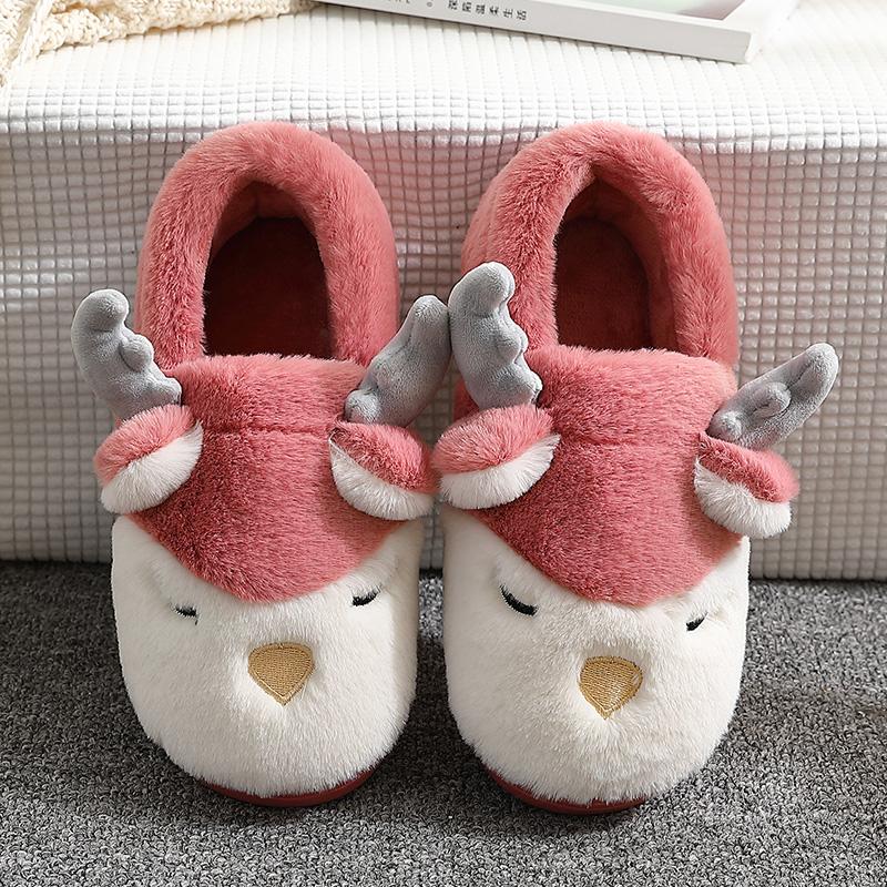 Cartoon Reindeer Non Slip Warm Men Bedroom Indoor Home-BS01246-Veeddydropshipping