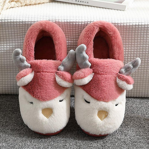 Cartoon Reindeer Non Slip Warm Men Bedroom Indoor Home-BS01246-Veeddydropshipping