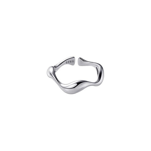 925 Sterling Silver Irregular Design Water Drop Stackable Finger Ring -JW00076-Veeddydropshipping