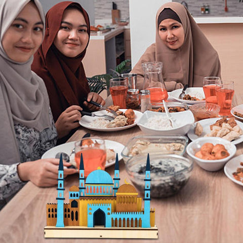 Night Lights Ornament Decor 3D Mosque Castle LED Islamic-HA00318-Veeddydropshipping