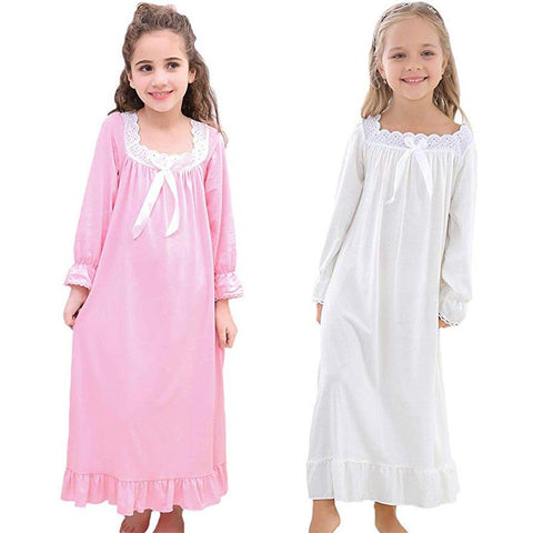 Baby Girl Clothes Princess Nightgown Long Sleeve Sleep Shirts Nightshirts-TB01079-Veeddydropshipping