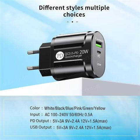 USB PD Charger Type C Charger Universal Phone Adapter QC 3.0 For Iphone Xiaomi-PA00389-Veeddydropshipping
