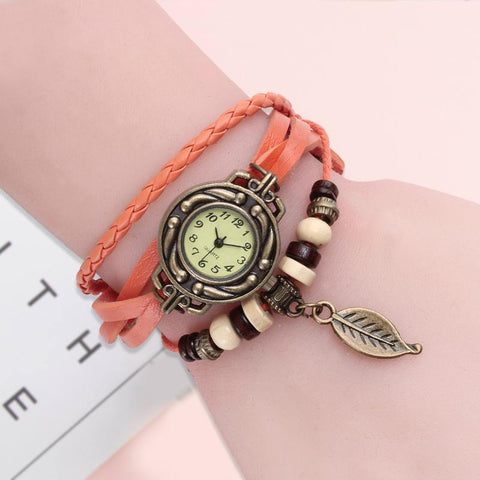 Leather Vintage Quartz Dress Watch Bracelet Wristwatches watch -JW00898-Veeddydropshipping
