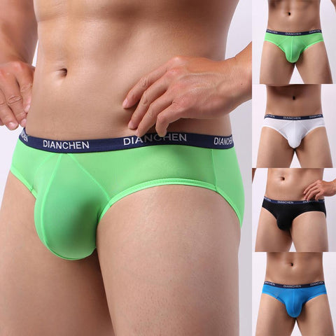 Briefs Solid Thin Breathable Briefs Bulge Pouch Underpants Man See-MF01694-Veeddydropshipping