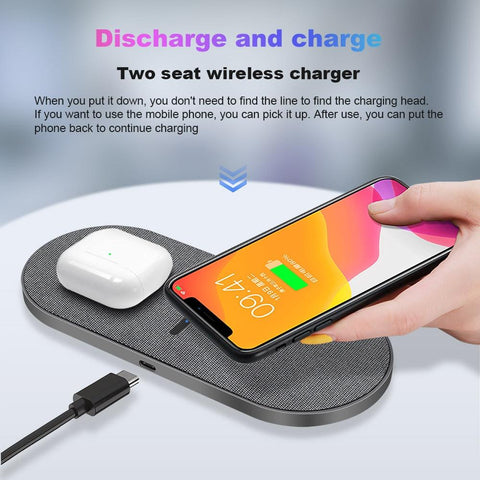 30W Dual 15W Wireless Charger for iPhone 14 13 12 11 Pro XS XR X 8 Samsung S21 S22-PA01040-Veeddydropshipping