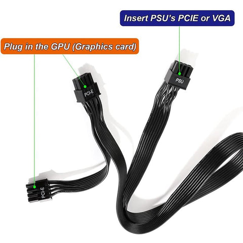 PSU VGA Male to Dual PCIe 8 (6+2) Pin Male PCIE GPU Power Cable-CE01416-Veeddydropshipping