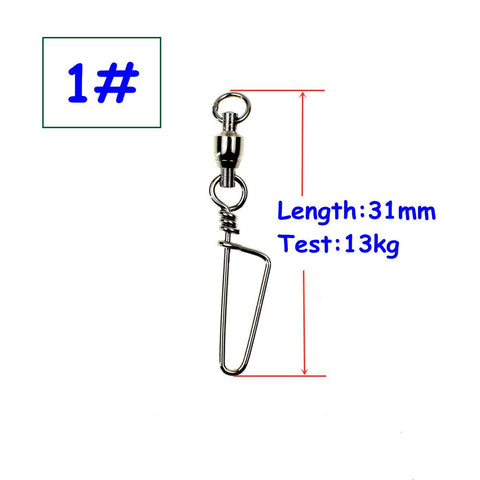10pcs Stainless Steel Ball Bearing Fishing Swivels Snap Rolling Sea Fishing Swivels-OS00452-Veeddydropshipping