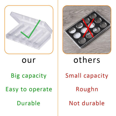 Coin Holder Capsules Clear Case Box-HA00777-Veeddydropshipping