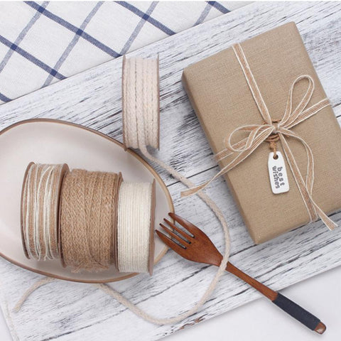 Jute Burlap Rolls Hessian Ribbon With Lace-HA00610-Veeddydropshipping